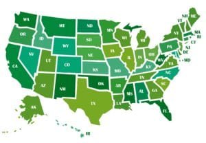 Green US map