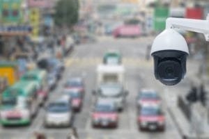 CCTV camera placed on road