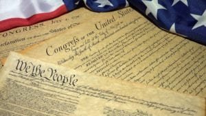 Copy of United States Bill of Rights and the American flag