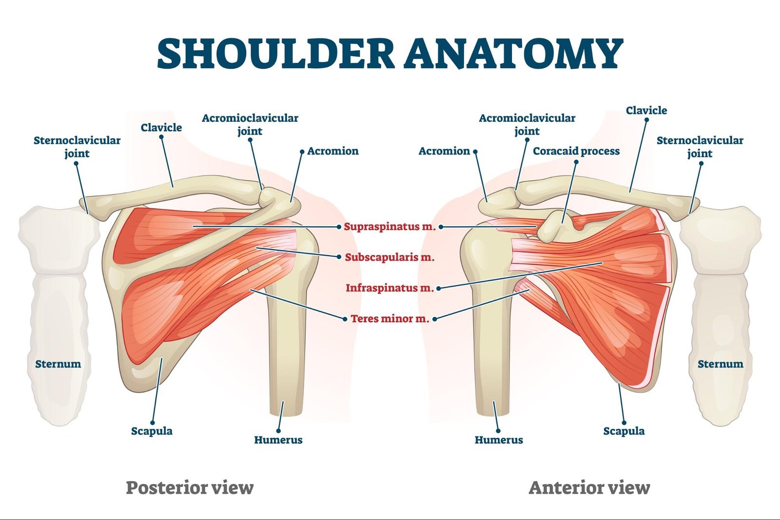 Diagram showing shoulder anatomy