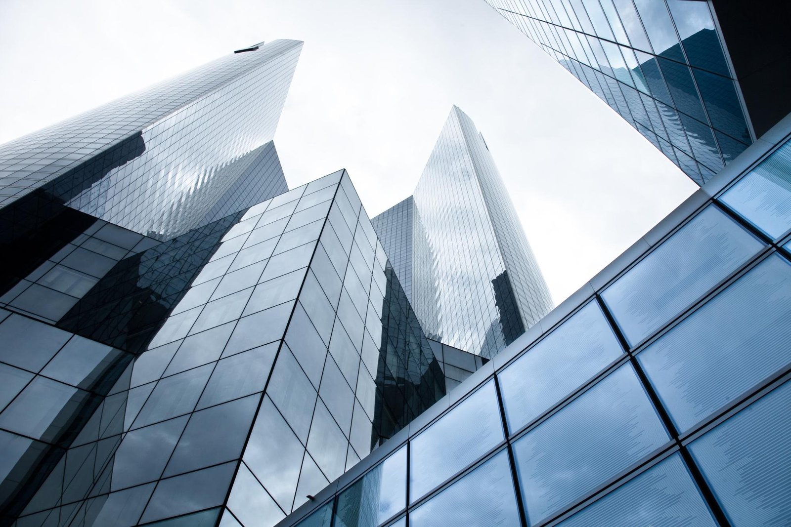 Skyscrapers with glass panels