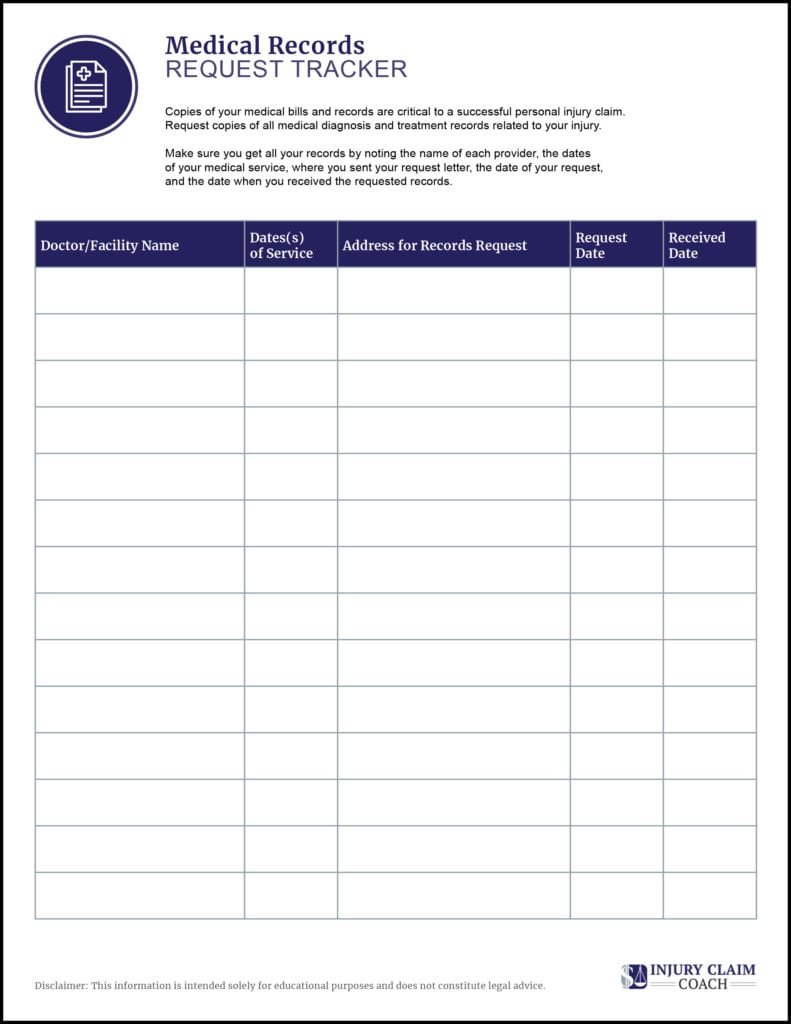 Medical records request tracker