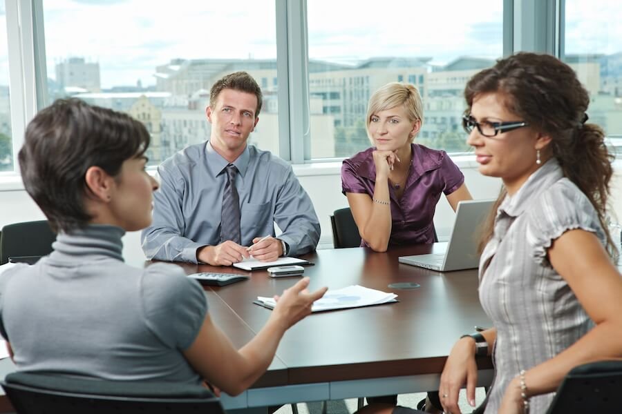Group of people having a meeting