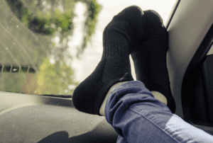 Car Accidents with Feet on Dashboard